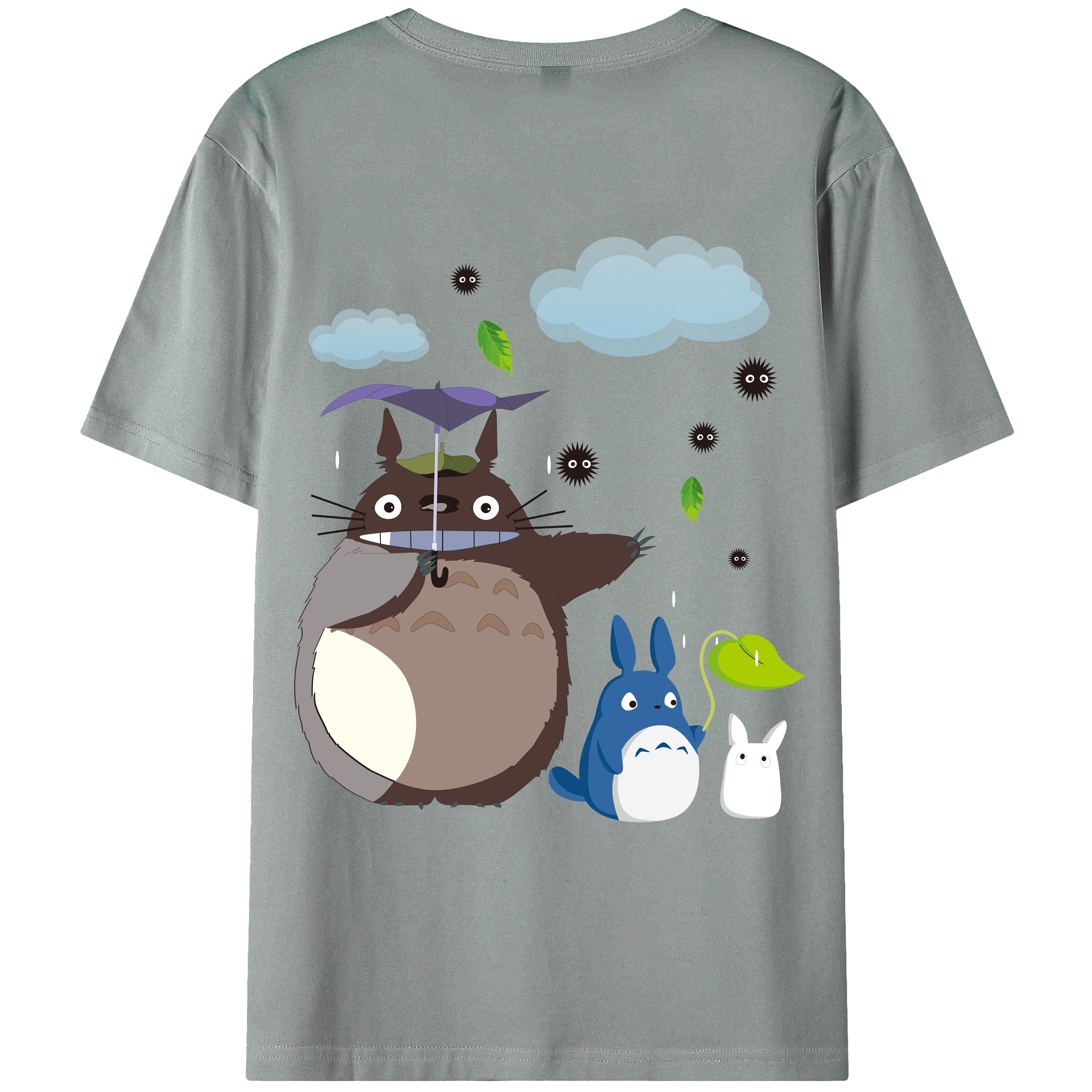 （画像用） となりのトトロ 草壁メイ 草壁サツキ My Neighbor Totoro Satsuki Kusakabe Mei Kusakabe 綿100％ メンズ半袖Tシャツ（バックプリント） 通気性